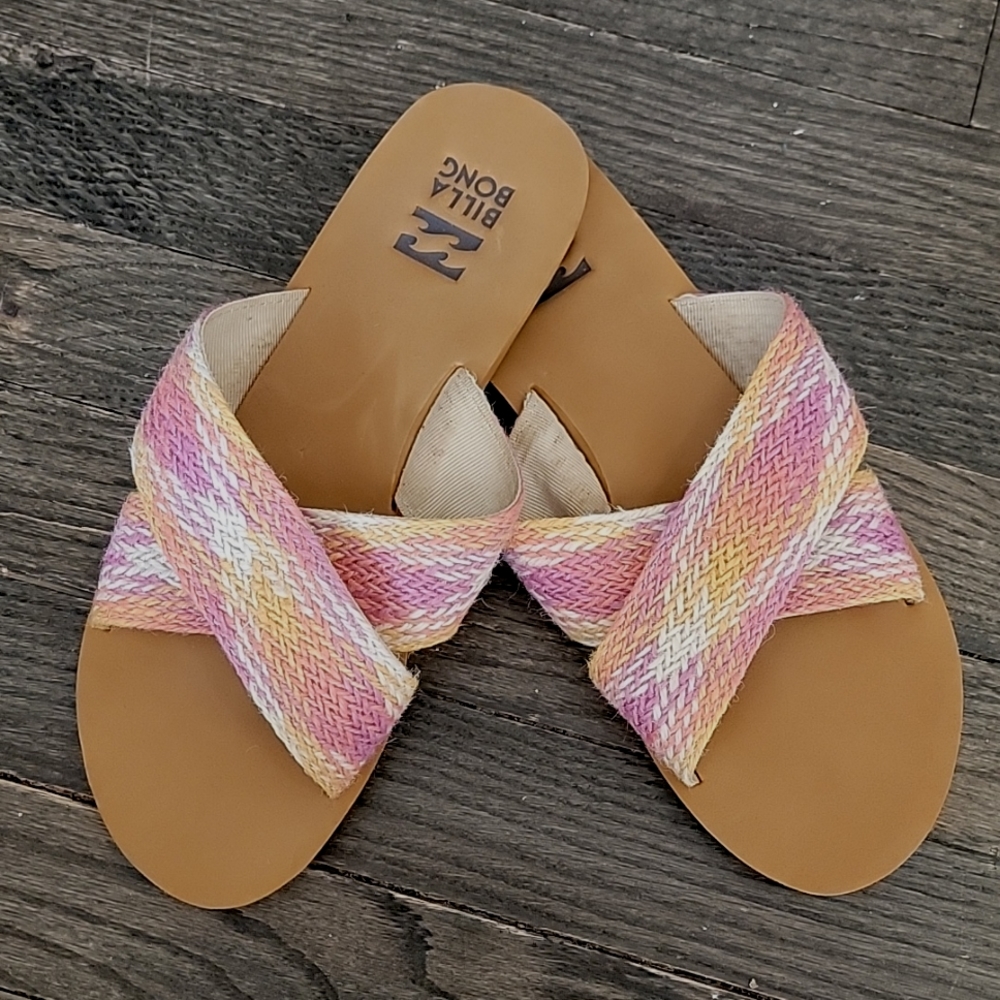BILLA BONG sandals Sz 9 Surf Bandit Slide Pink